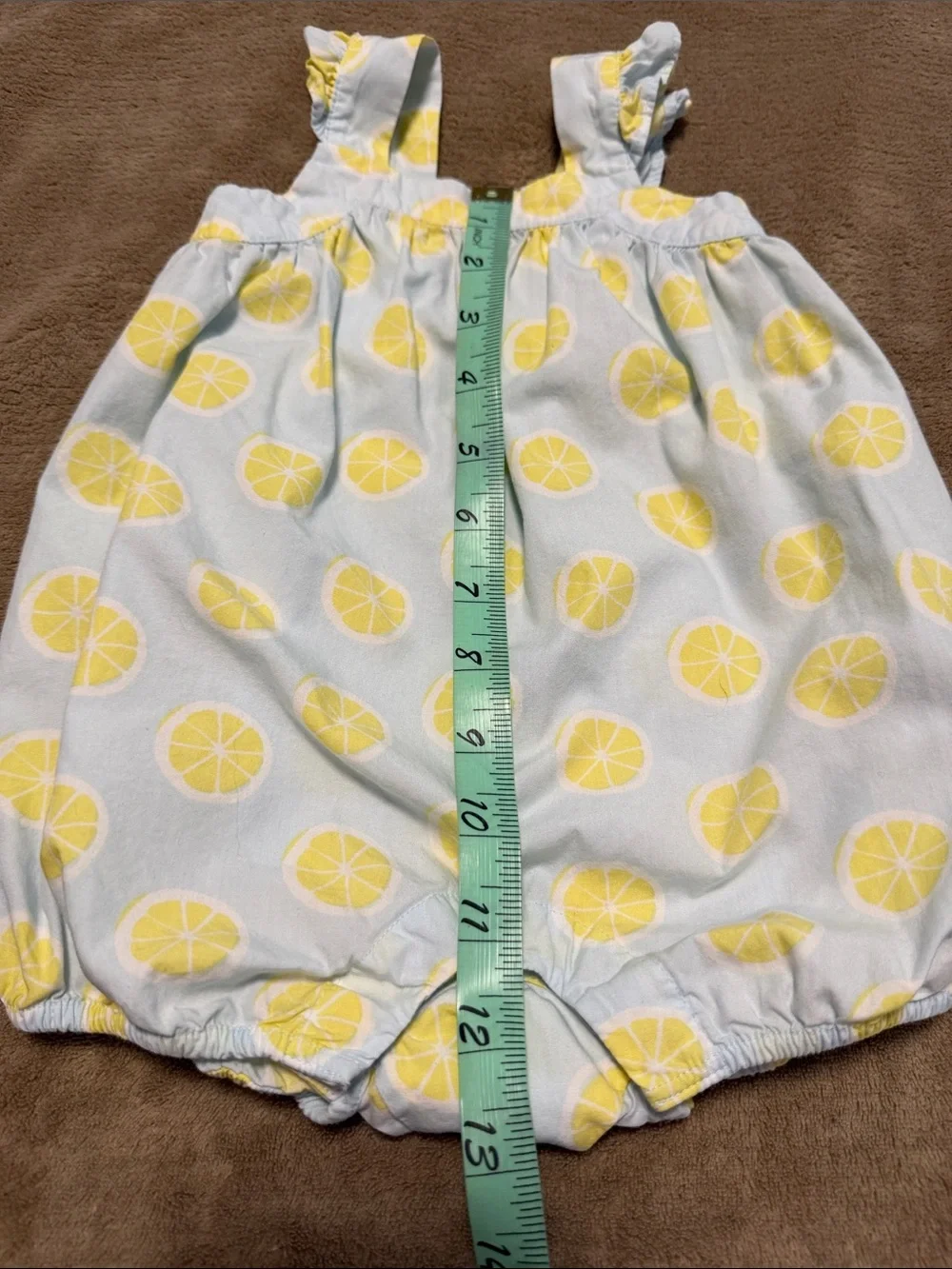 Baby Gap Cottagecore Summer Lemon Print Cotton Bubble Romper Onesie 3/6months